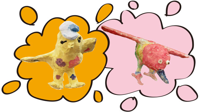 紙粘土で鳥をつくろう