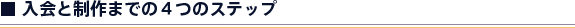入会と制作までの４つのステップ